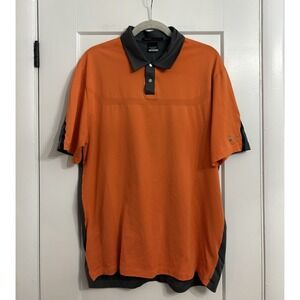 Nike Men's Large Tiger Woods Collection Dri-Fit Golf Polo Shirt Orange/Grey‎